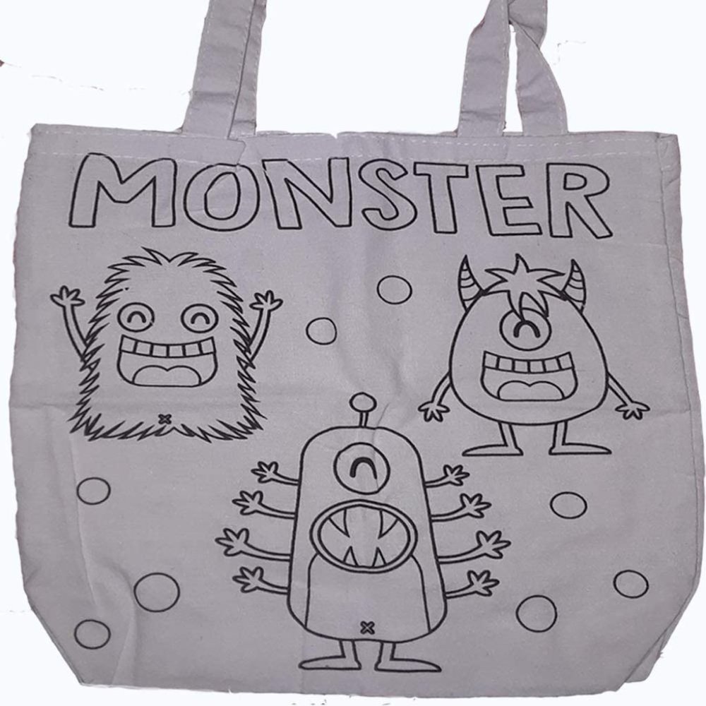 HALLOWEEN CREATEBASICS DIY MONSTER 13.5 X 13 TOTE BAG NEW